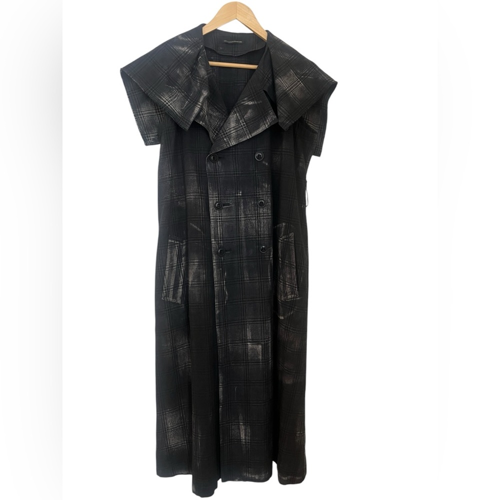Yohji Yamamoto Y's Glen check sailor collar short sleeves coat